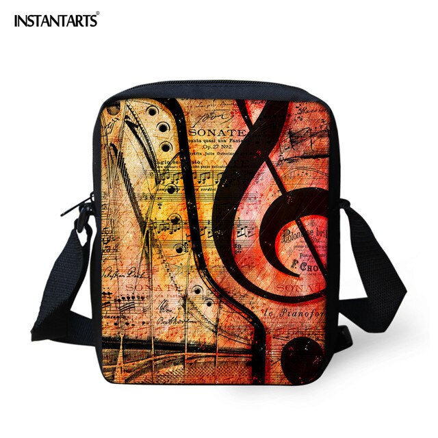 INSTANTARTS najnowsza muzyka kolorowa klawiatura pianina drukuj Mini Messenger torby studenci moda szkoła Bookbags Casual Crossbody Bag: HMC1358E