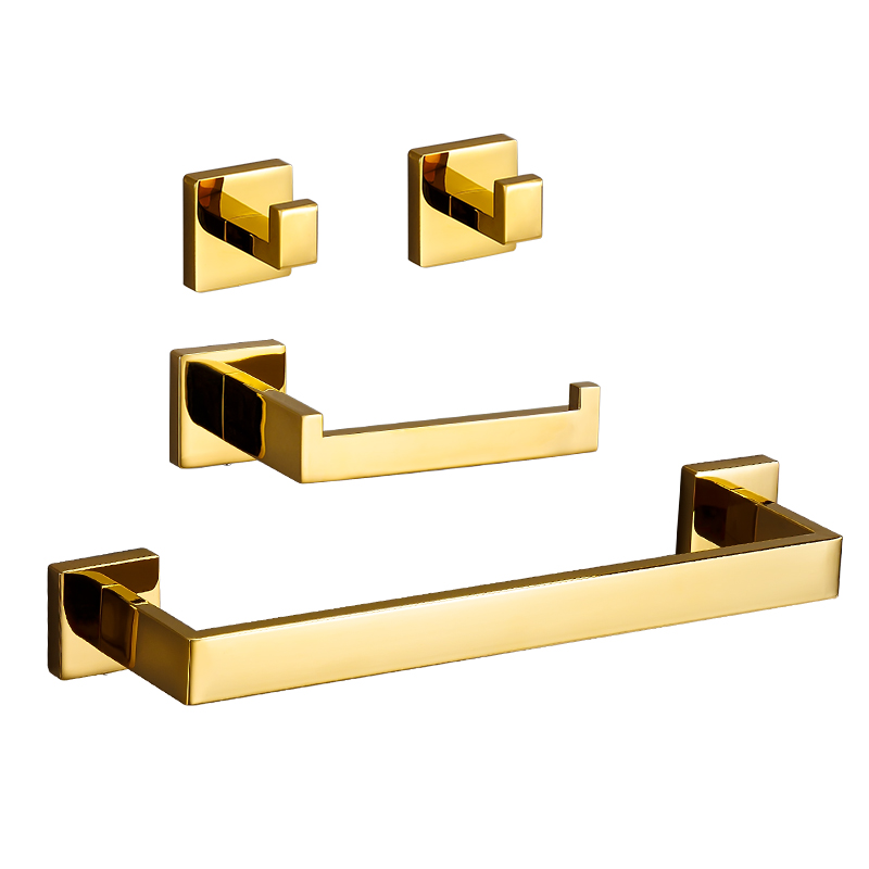 Gepolijste Gouden Badkamer Hardware Set Accessoires Haak Handdoek Bar Toiletpapier Houder Handdoek Ring Badhanddoek Houder Badkamer Set