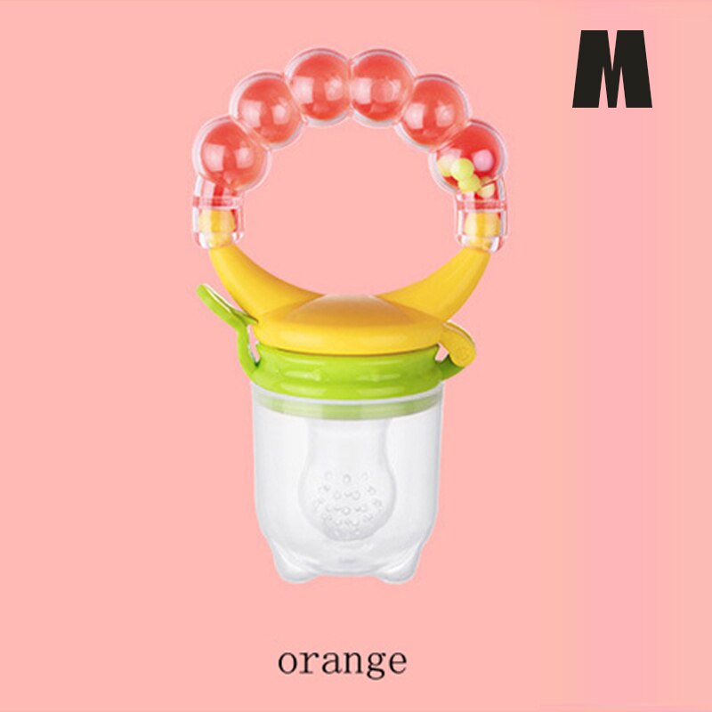 Pasgeboren Baby Fruit Muziek Bijtring Tepel Voedsel Mordedor Bite Baby Siliconen Bijtringen Veiligheid Feeder Bite Voedsel Bijtring Mondverzorging: orange M