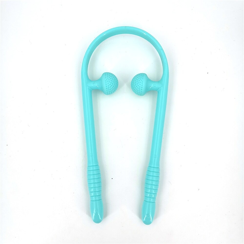 Neck Massage Tool Pressure Point Therapy Pressure Relieve Hand Roller Massage Neck Shoulder Dual Trigger Point Self Massager: Blue