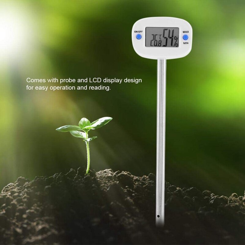 TA290 Digital Soil Temperature Moisture Meter Tester Hygrometer Temperature Humidity Tester with Probe Stainless Steel Needle fo
