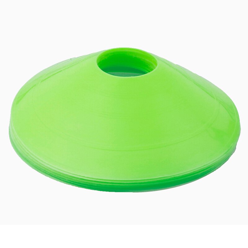 10 st/set fotboll träning skylt skål trycktålig koner markeringsskivor markör hink pvc sporttillbehör: Grön