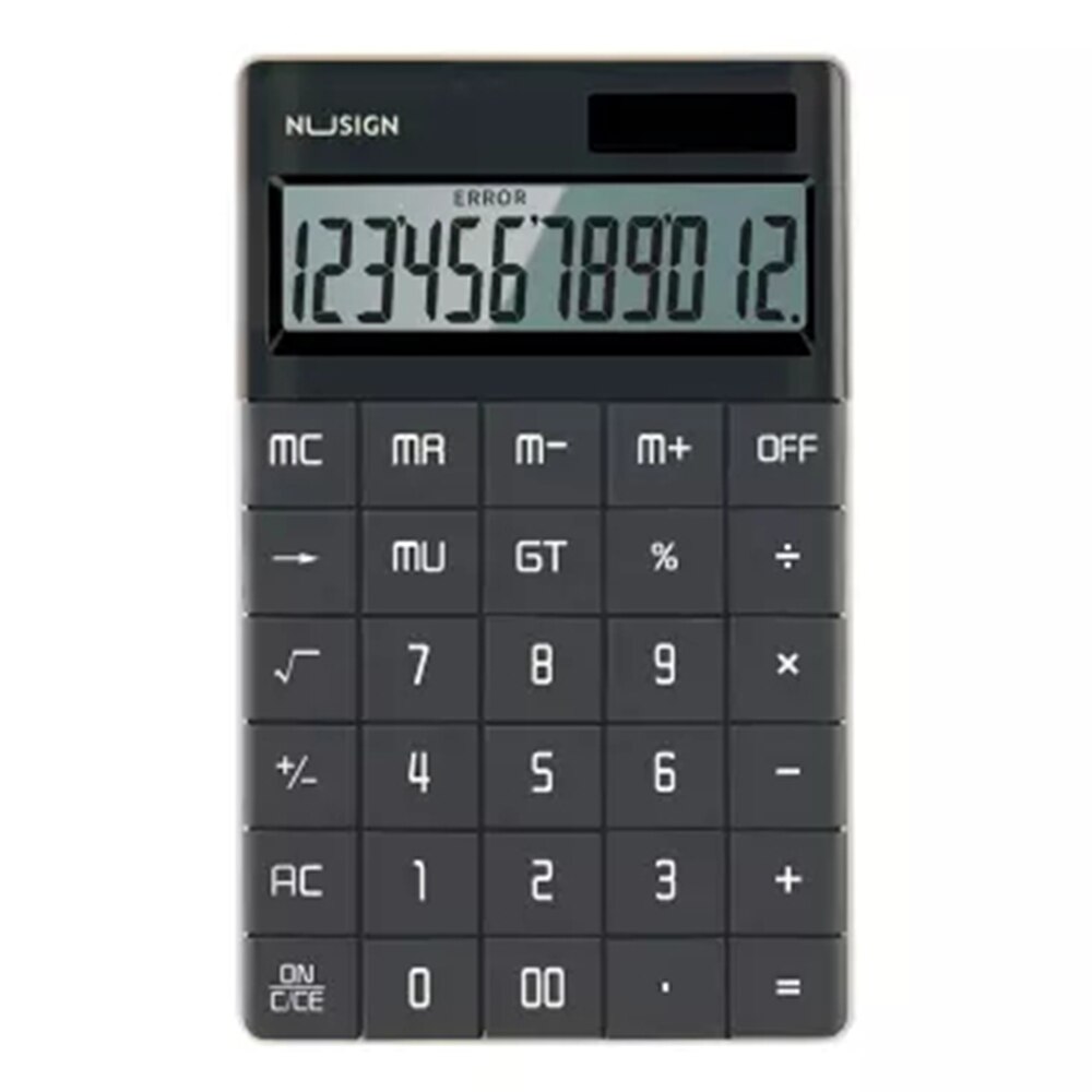 NUSIGN Calculator Widescreen Dual Power Supply School Student Teaching Stationery Calculating Tool Office For Office Home: Black