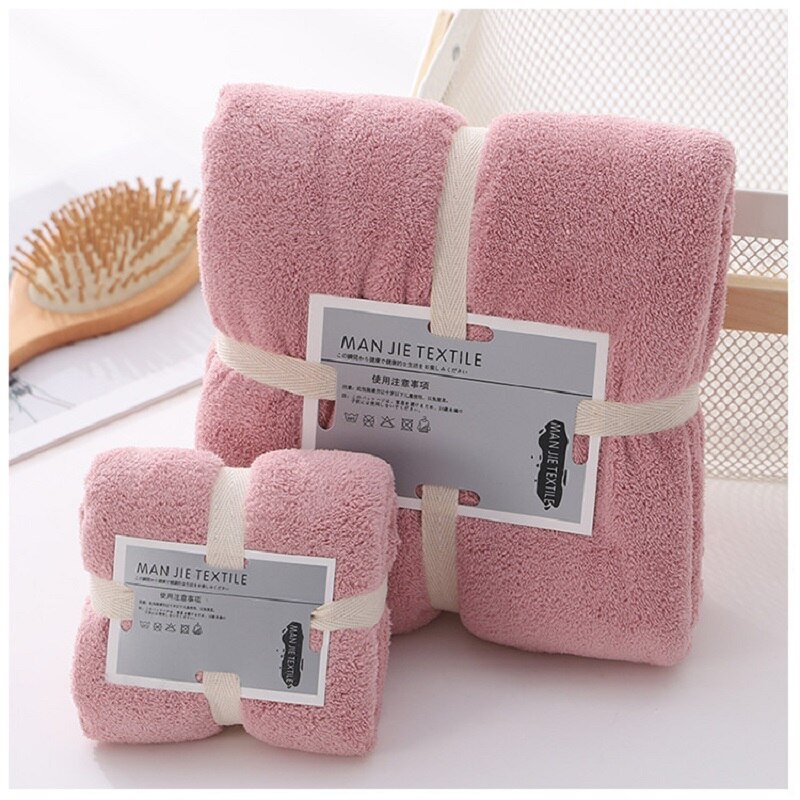 2 uds 70X140cm + 35X70cm sólido alto densidad Coraline de terciopelo de Coral de toalla de absorción de agua suave Toalla de baño juegos para adultos