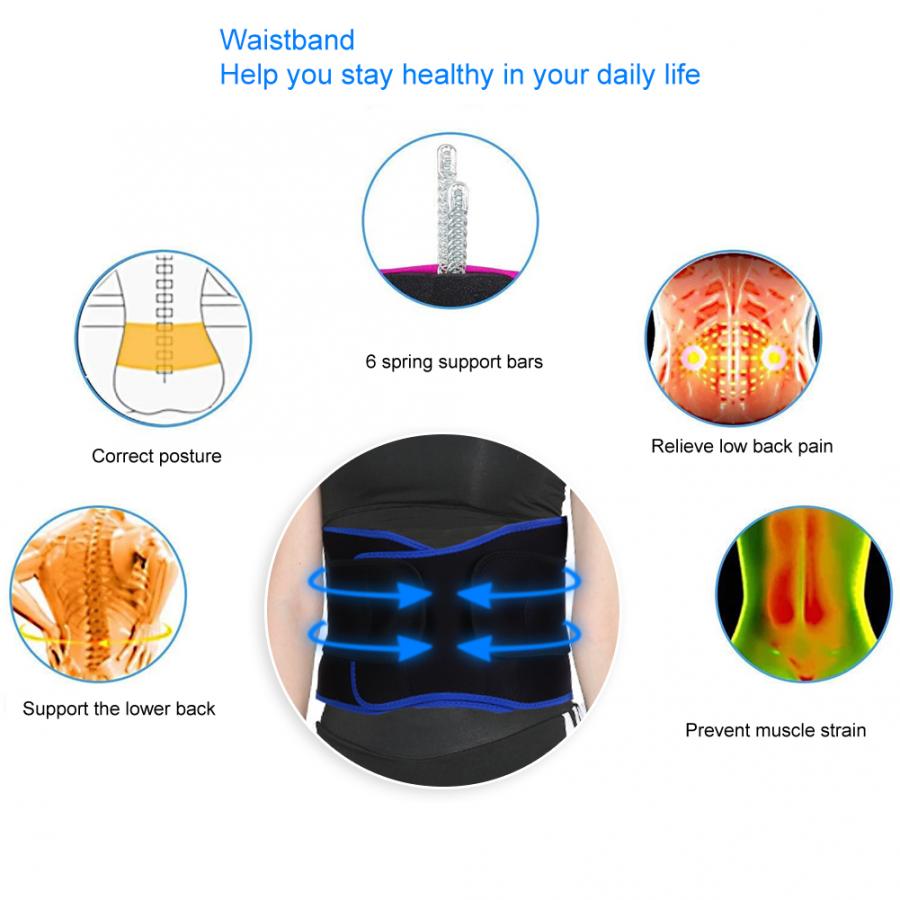 Adjustable Fitness Waist Belt Waistband Sports Yoga Fitness Lumbar Waist Abdomen Support Correction Fixing Belt Protector