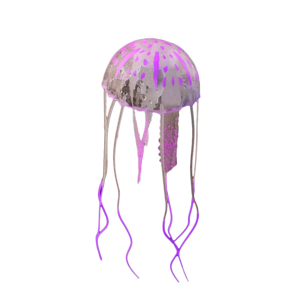 1pcs Glowing Moon Jellyfish Aquarium Decor Artificial Jellyfish Fish Tank Ornament Harmless to all fish For both fresh and salt: Purple