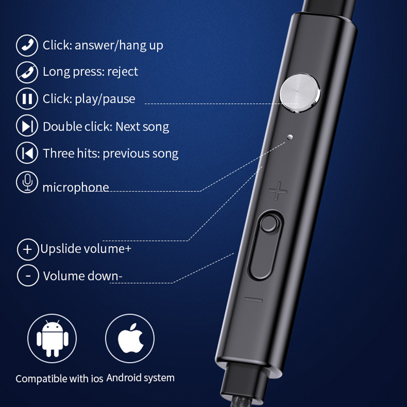 Auricolari cablati eardeco, auricolari in-ear 3.5mm, spina a gomito da 90 gradi, cuffie cablate per giocatori sportivi, per telefono con microfono.