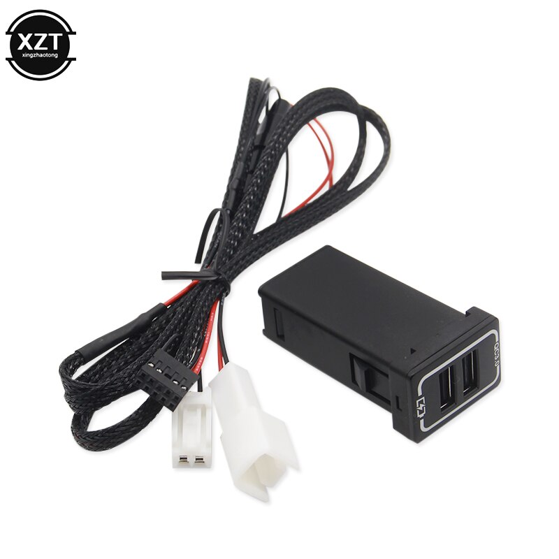 QC3.0 Quickcharge Car Charger Dual USB Phone PDA DVR Adapter Plug & Play Cable For Toyota series Cars