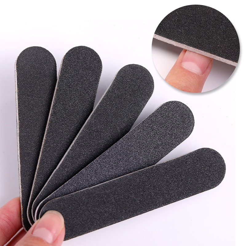 5/10/20/50/100 Pcs Black Mini Nail Files Set Washable Grinding Polishing Sanding Buffer Nail Art Manicuring Tools
