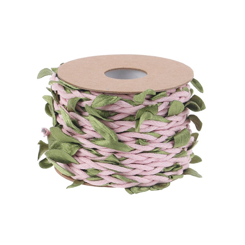 5M DIY Simulation Green Leaves Weaving Wax Rope Hemp Rope Wedding Birthday Wedding Decoration Rattan Bouquet Packaging Rope: D