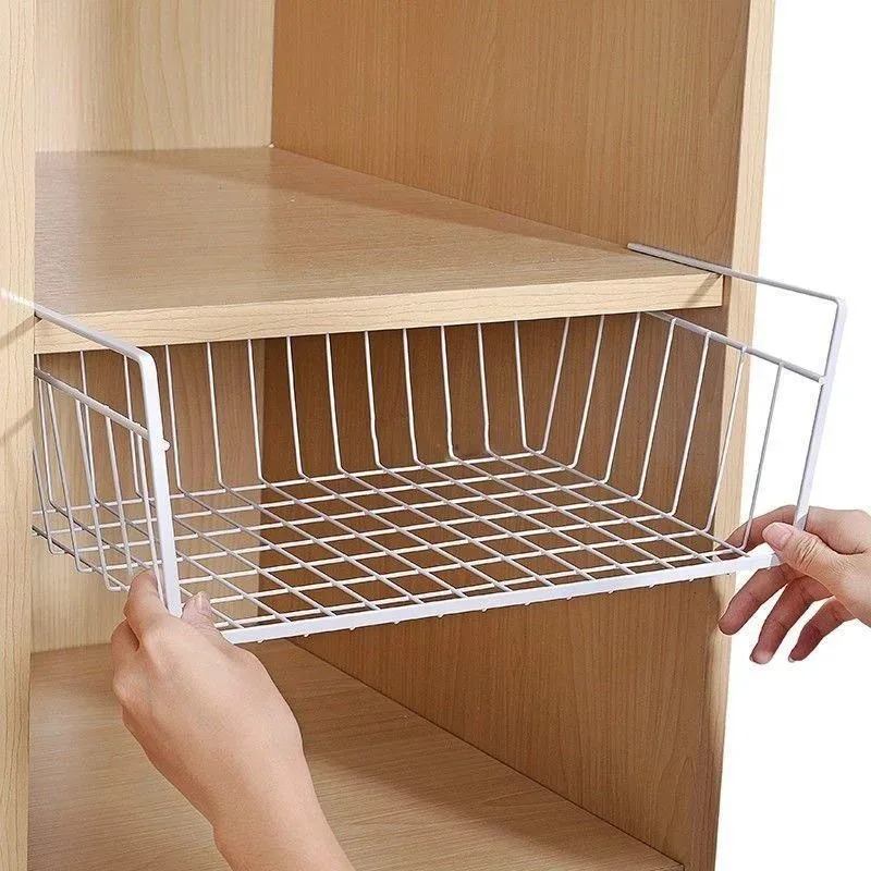 Multi Functional Perforated Kitchen Bathroom Storage Hanging Basket Storage Rack Bottom Book Storage Rack Dormitories Offices ﻿