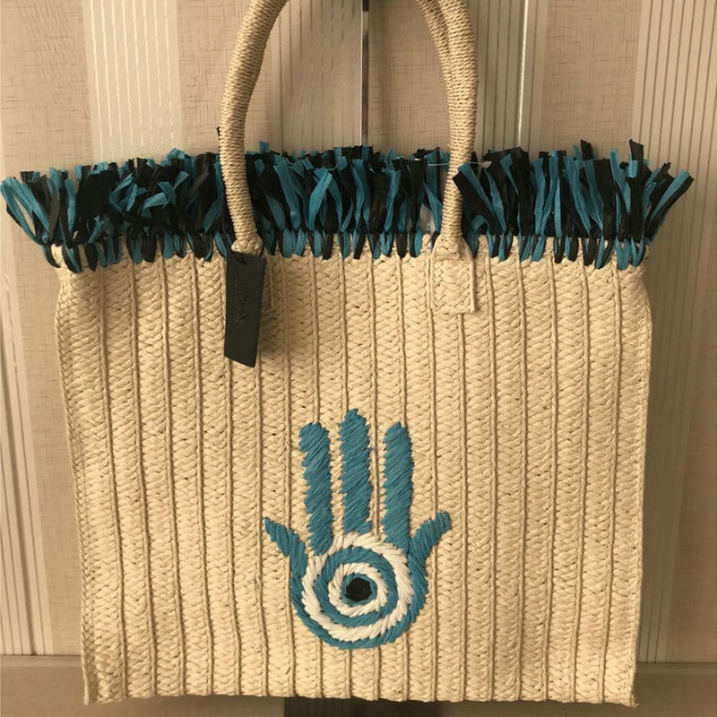 Square Hand Embroidered Travel Vacation Woven Beach Bag Girls Shoulder Bags handemade handbags Birthday for Friends