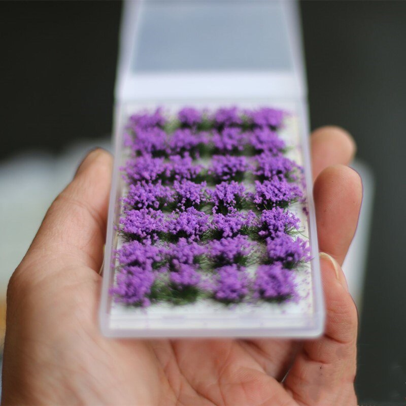 28Pcs Diy Model Kits Kunstgras Gazon Micro Landschap Decor Accessoires Speelgoed: purple