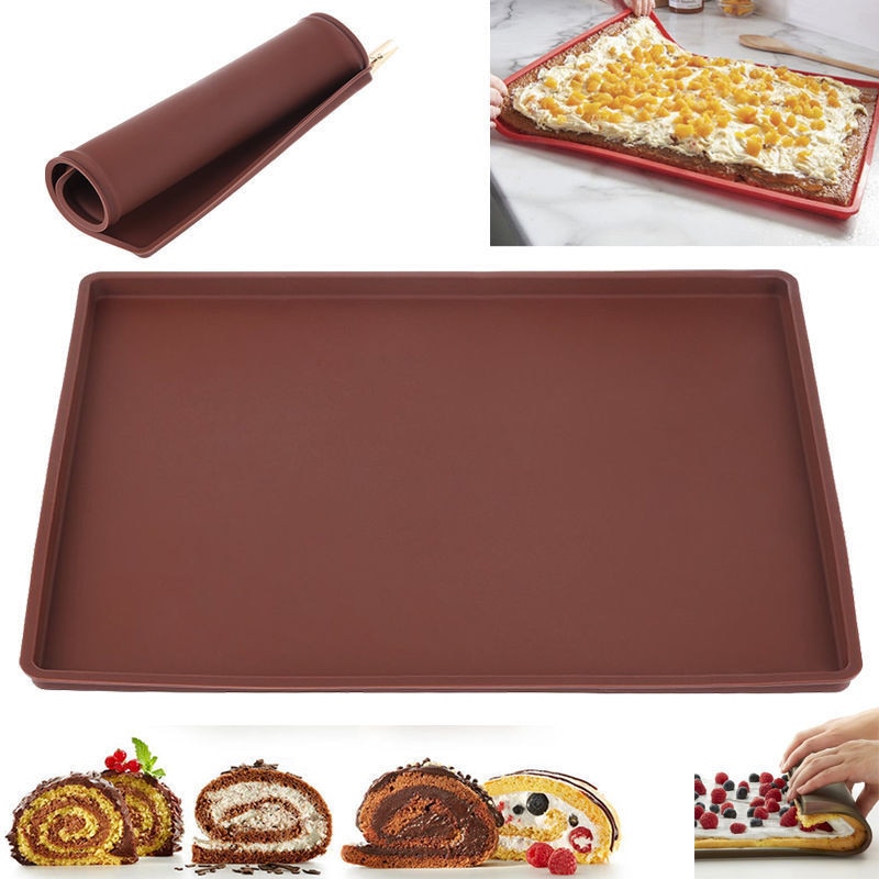 1Pc Siliconen Bakken Mat Cake Roll Pad Macaron Zwitserse Roll Oven Mat Bakvormen Bakken Tools Keuken Accessoires