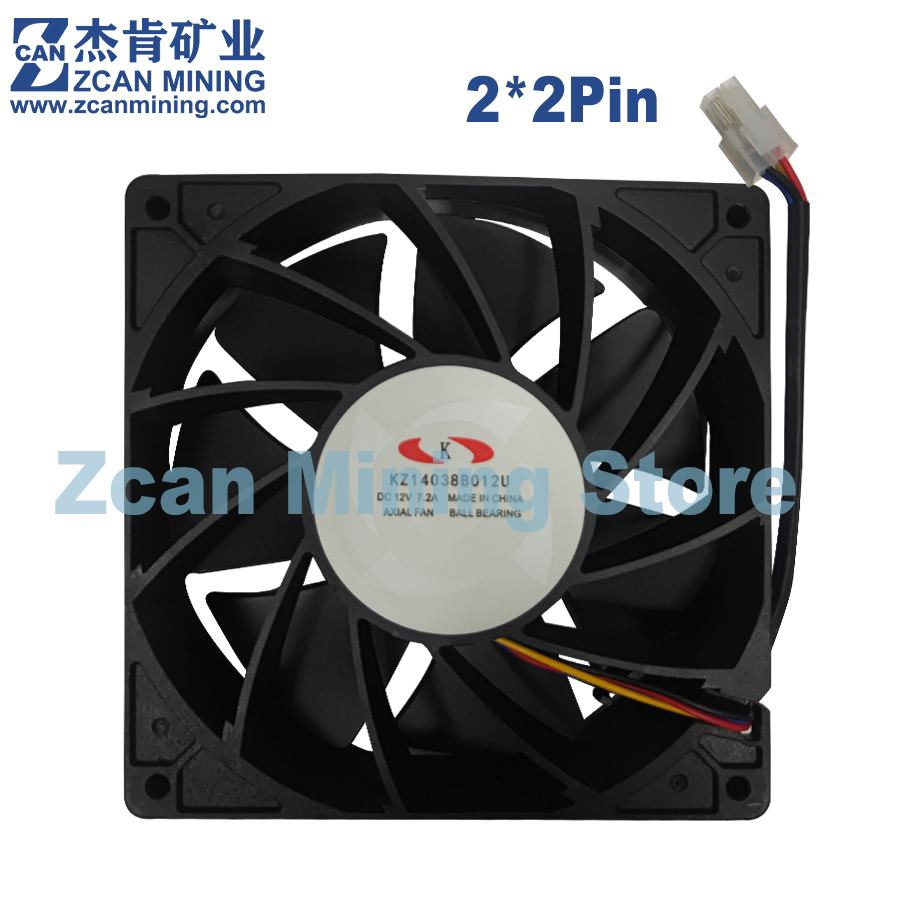 Brand Whatsminer M20 M21 Fan D1 D3 M10 Cooler 6pin 14038 Fan KZ14038B012U 12V 7.2A M30 M31 M32 M50 Miner Cooling Fan 2x2Pin: WHITE