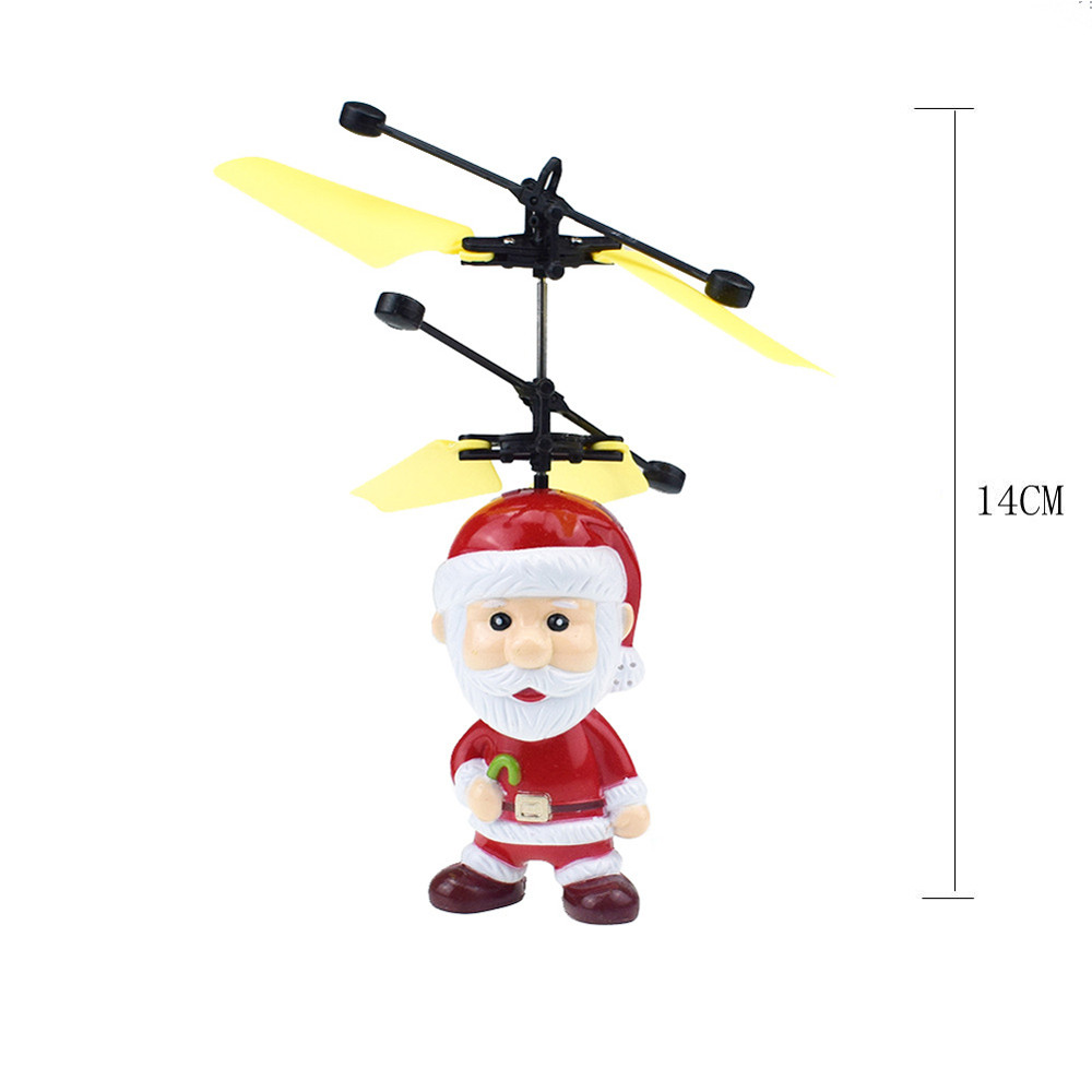 Elektrische Infrarood Sensor Vliegende Bal Kerstman LED Knipperlicht Speelgoed Kerstman Helikopter Licht Speelgoed Voor Kid # WS