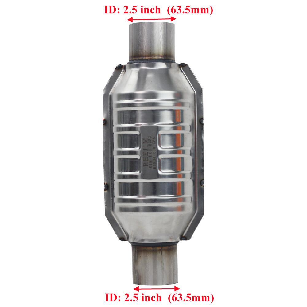 REEJIM 51mm 57mm 63mm EURO 4 Universal Catalytic Converter With 600 cpsi Ceramic Catalyst