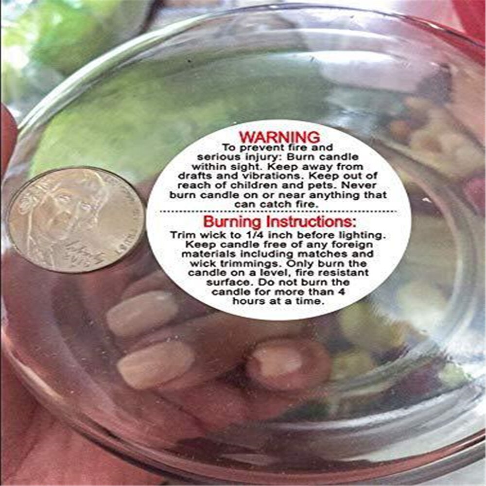 Candle Warning Label Candle Jar Container Sticker Waterproof Candle Safety Label Vow Sticker Label 500pcs/roll 3.8cm