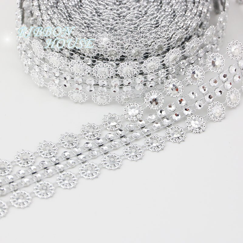 (5 yards/rulle ) 30mm strass rulle tejp tyll kristall mesh wrap band tårta bröllop dekoration glitter charmig bling diamant