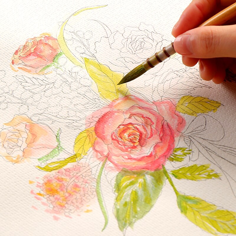Bgln watercolor line drawing paper hand-painted flower beginner children copy color painting art supplies
