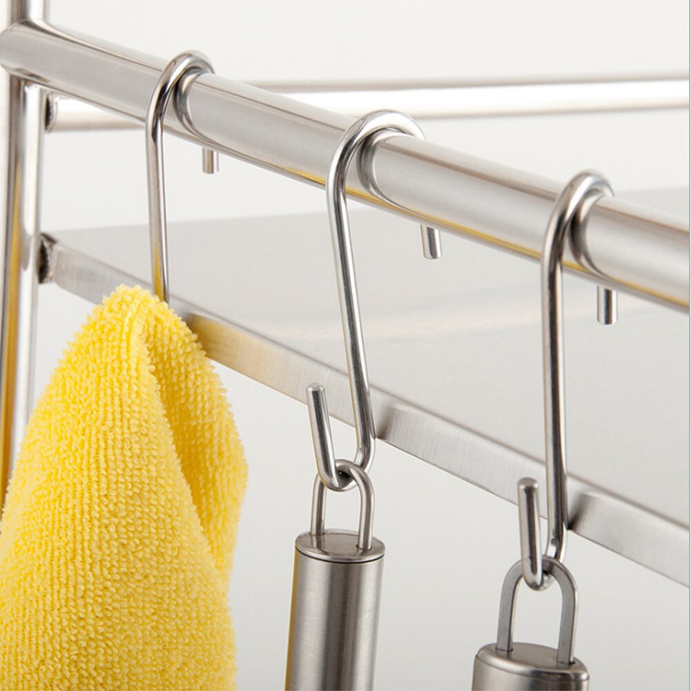 4/8Pcs Crochets en forme de S En Acier Inoxydable Crochets Suspendus Cuisine Salle De Bain Suspendu Cintre Porte-Organisateur De Stockage De Vêtements de Ménage