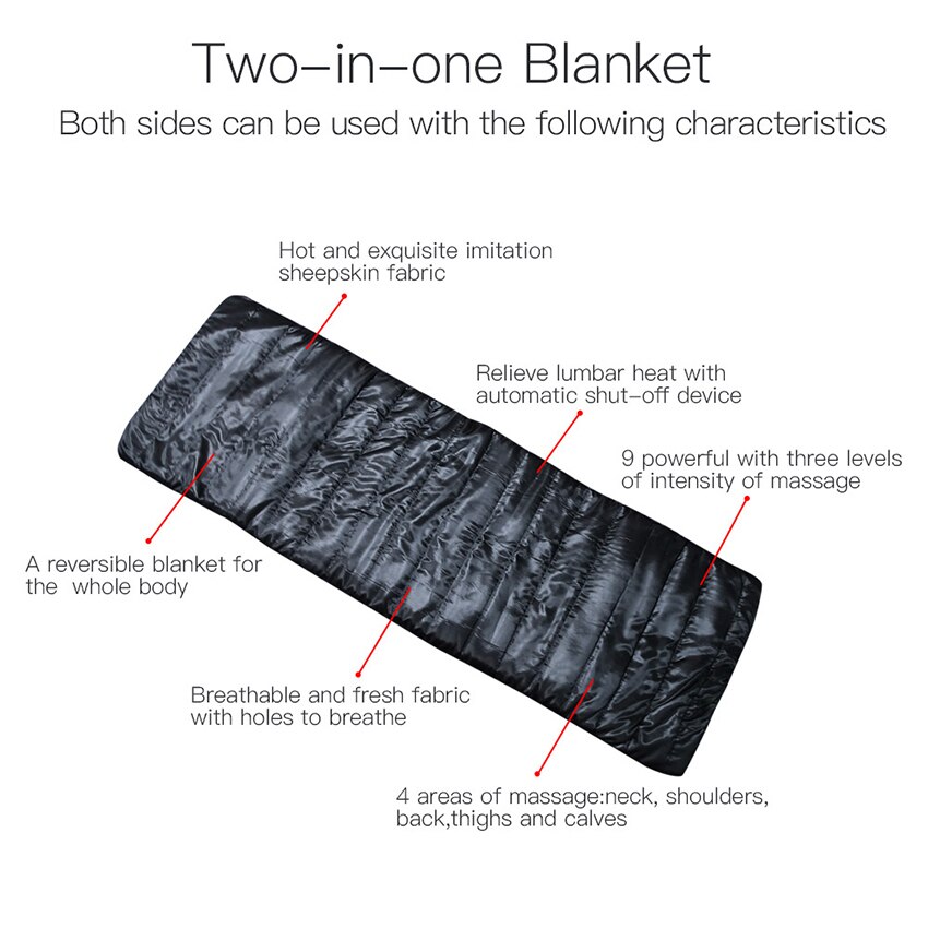 Back Massage Vibrating Mat with Heat Full Body Shiatsu Neck Massager - Warming Bed Vibrating Pad Cushion Relieves Shoulder Pain