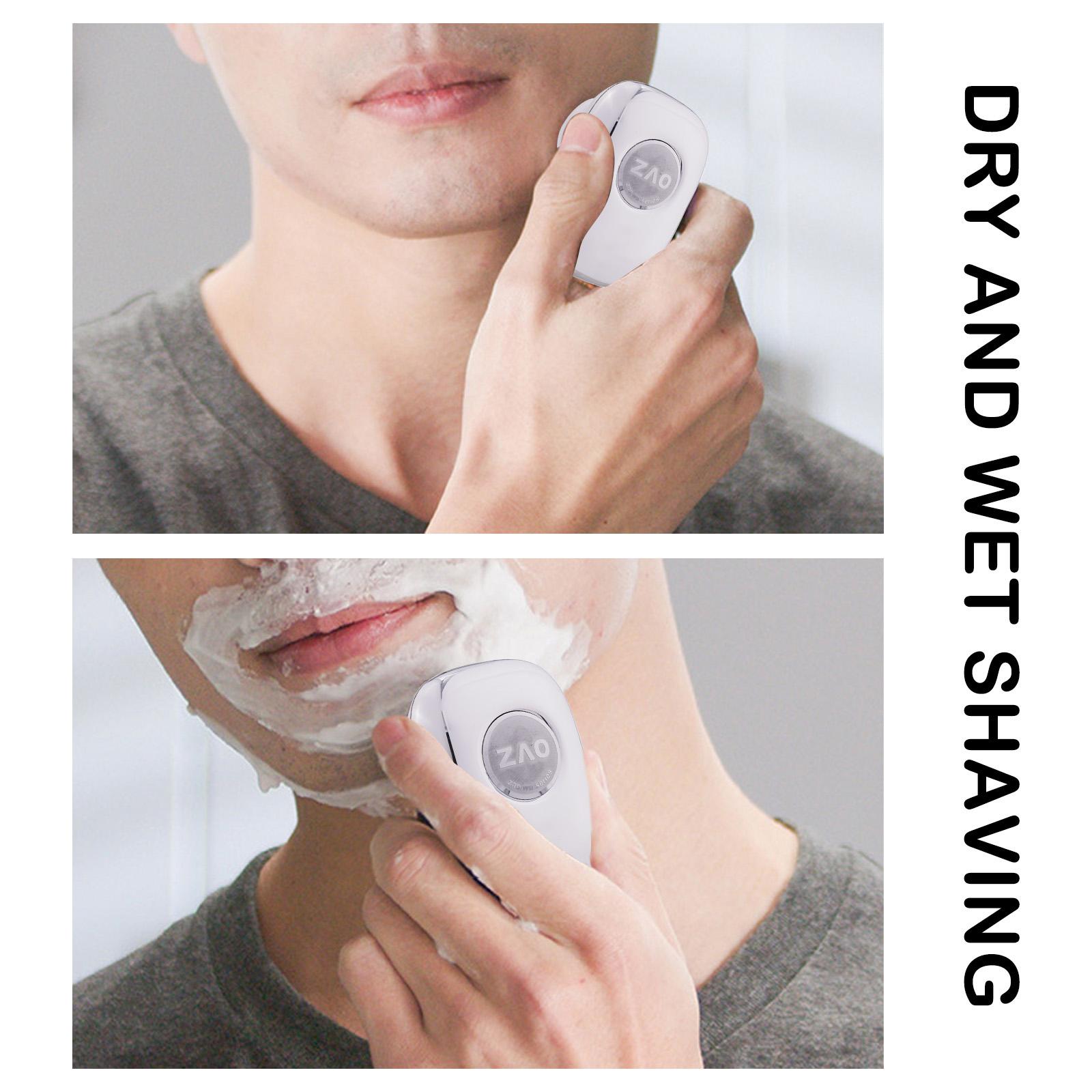 Mini Afeitadora Zao eléctrica portátil, resistente al agua, recargable por USB, afeitadora de barba facial indolora en seco y húmedo para viaje en casa