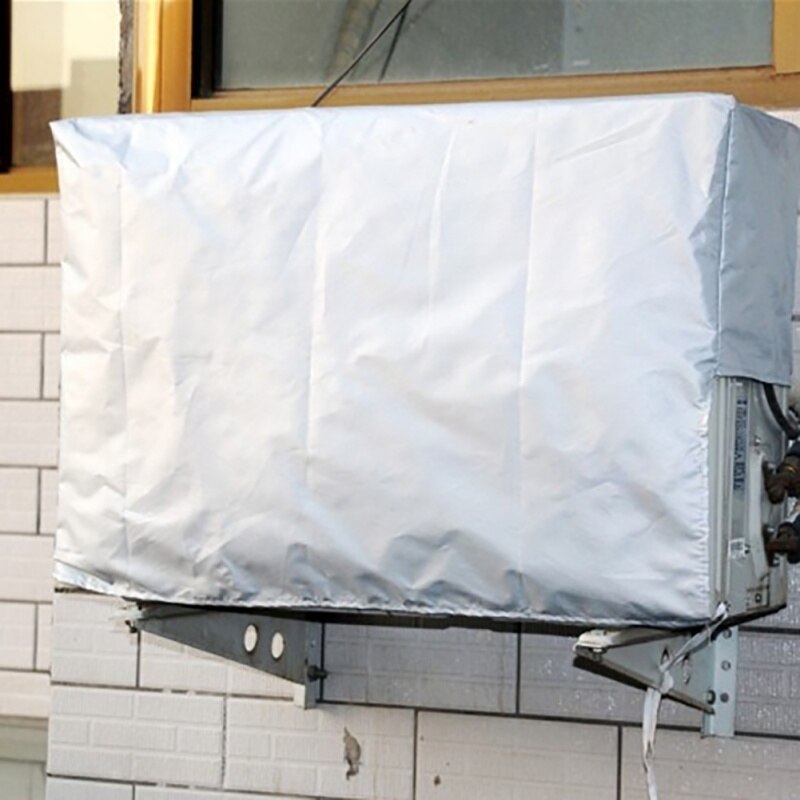 Klimaanlæg dæksel anti-støv anti-sne polyester vandtæt soltæt 4 størrelser balsam beskyttere dække til udendørs