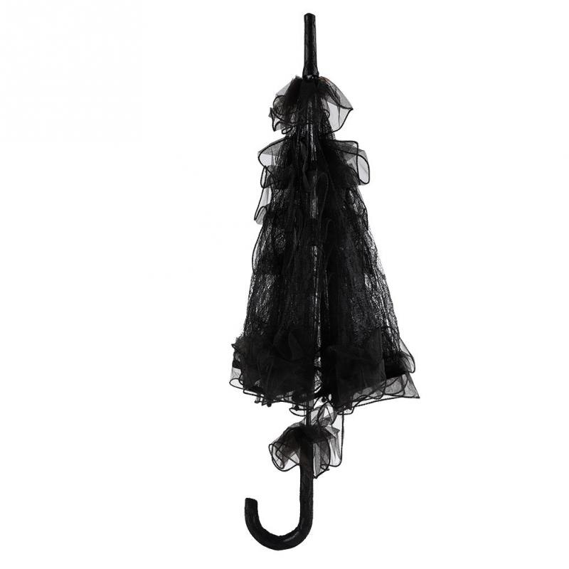 Vintage sort farve blonde paraply parasol til dame kvinder bryllup fest fotografering dekor rekvisitter blonde paraply dekoration