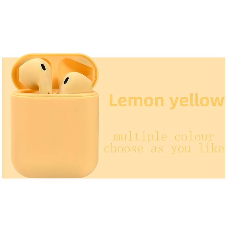 Mini 2 TWS Drahtlose Kopfhörer Bluetooth 5,0 Kopfhörer Ohrhörer Sport in Ohr Headset Freisprecheinrichtung Ohr Knospen für iPhone Xiaomi Samsung: inpods Gelb