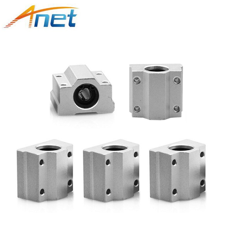 4PCS Anet SC8UU SCS8UU 8mm Motion Ball Bearing slider Block Bushing Linear Shaft 3D Printer Part