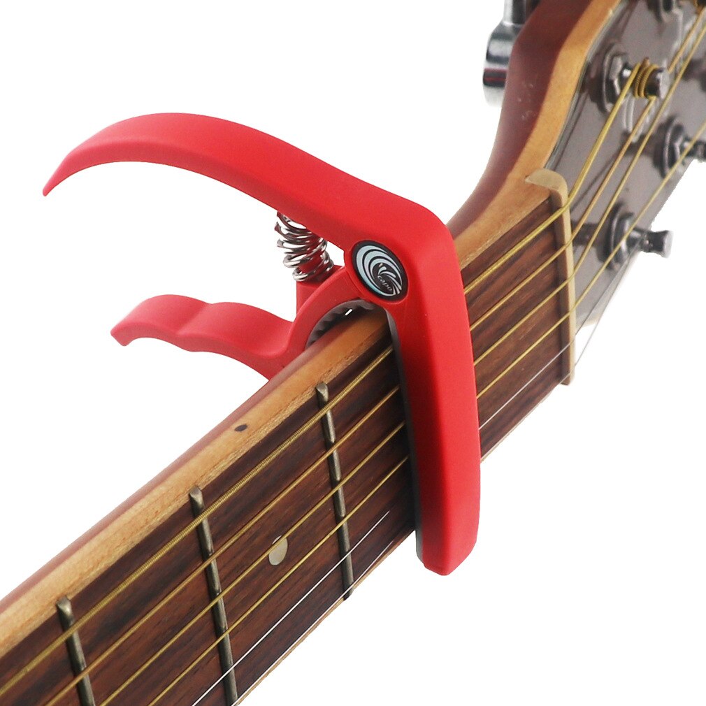 Universal capo gitar tilbehør hurtigskifte klemme nøkkel aluminiumslegering metall akustisk klassisk gitar capo for gitardeler: Rød