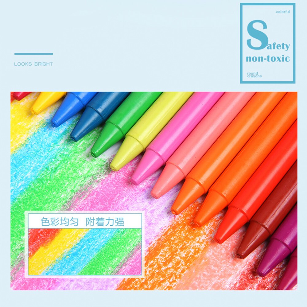 24color Paint Set Round Crayon Student Plastic Crayon Set Baby Painting Brush Custom Oil Paint Art Supplies