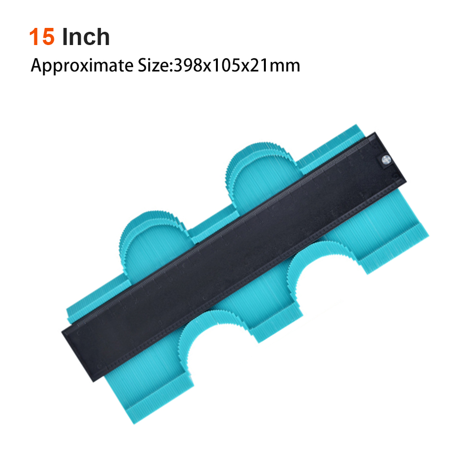 GOXAWEE 5/10/15/20 Inch Plastic Contour Gauge Profile Copy Gauge Contour Duplicator Template Tiling Laminate Tiles Marking Tool: 15 Inch Green Color
