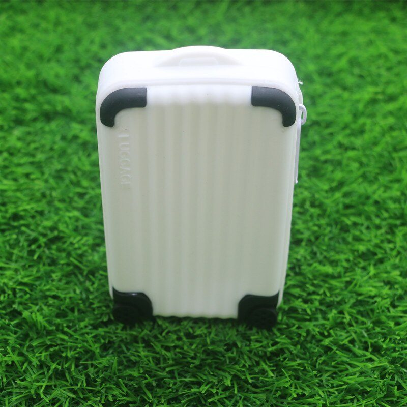 Silicone Coin Purse Suitcase Card Bag Waterproof Small Soft Zipper Storage Bag Girls Cute Funny Coin Purse Wallet Candy Color: white