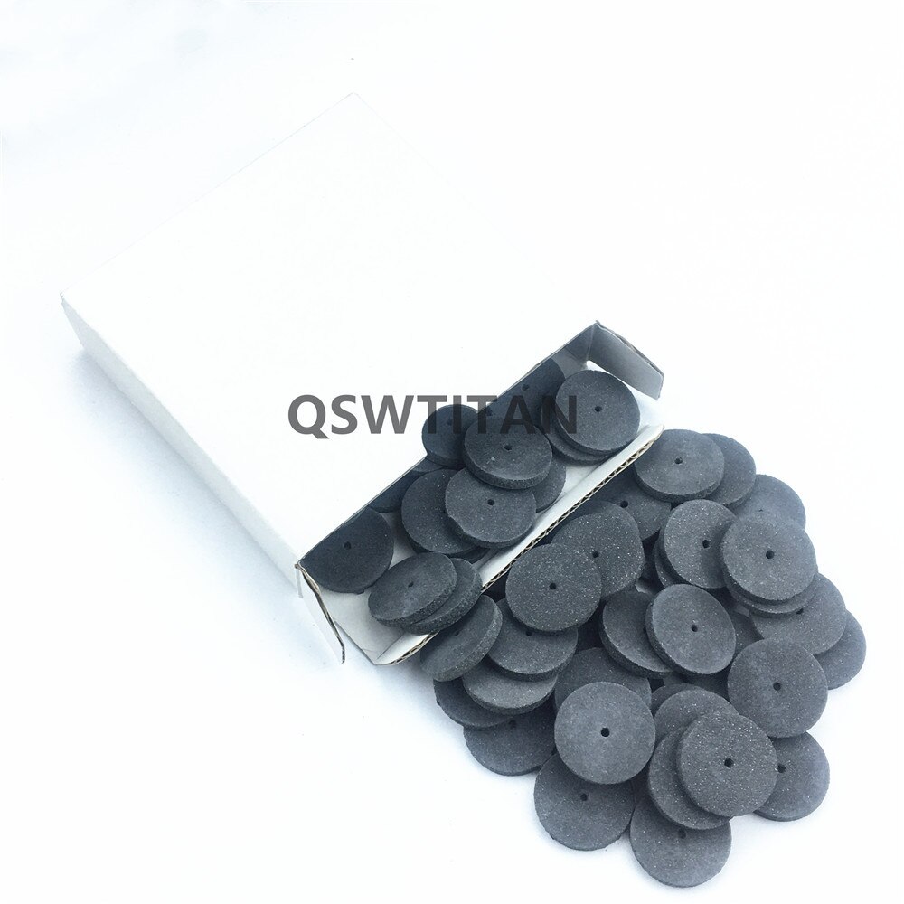 Roue de polissage en caoutchouc et silicone, assortiment de 100 pièces, particules de polissage, matériel de laboratoire dentaire, meulage en alliage métallique: 100pcs- BlackThick