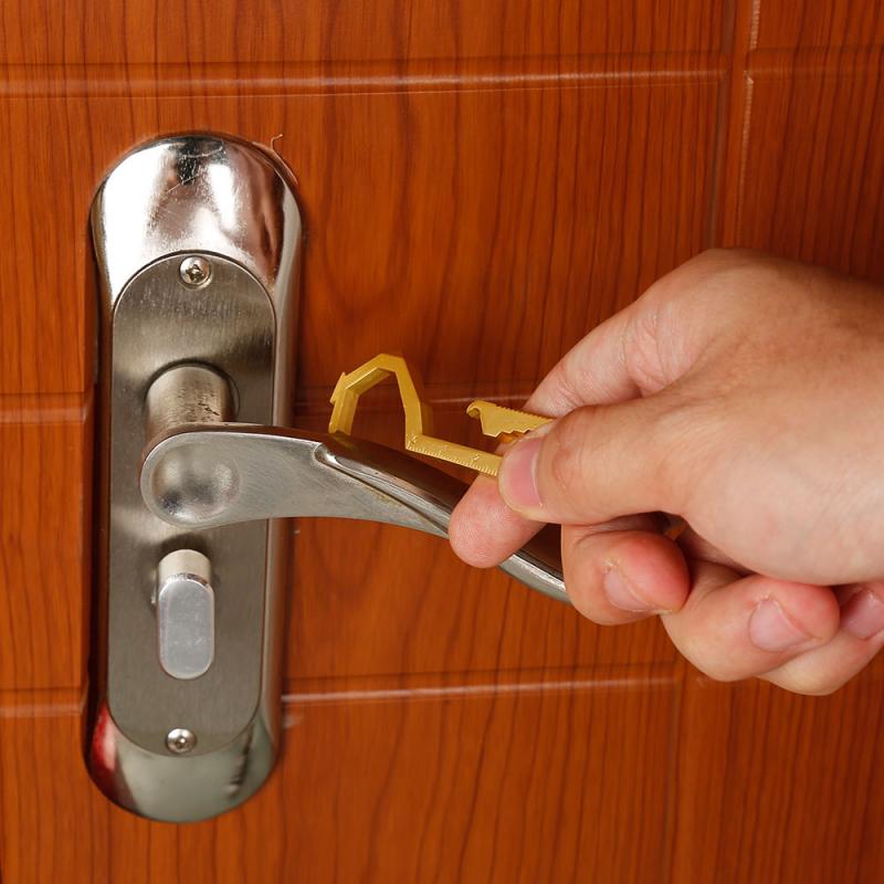 Bærbar ingen berøringsnøgle døråbner nøglering anti-kontakt døråbner berøringsfri dørhåndtag døråbning tryk elevatorværktøj