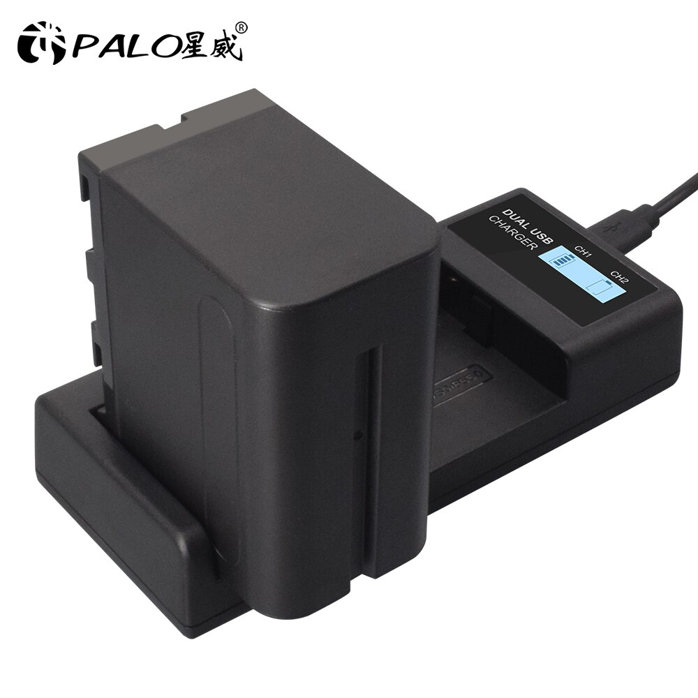 PALO-cargador de batería NP-F970 para cámara Sony NP F970 F960 F550 F570, cargador doble LCD, NP-F960