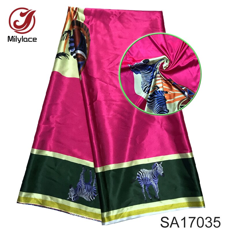 Nigeria Afrikanischen wachs muster satin stoff modische gedruckt wachs stretch satin stoff für party SA17037