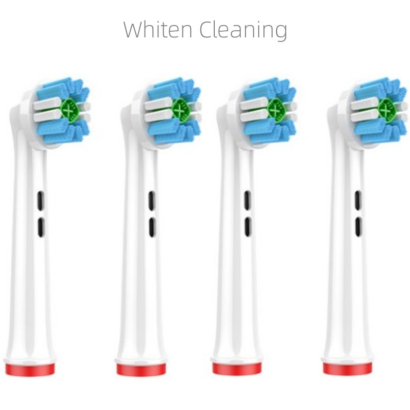 4Stck Dupont Borsten Elektrische Zahnbürste Köpfe Zähne Aufhellen/Tägliche Reinigung/Präzision Reinigung/Weiche Pflege Zähne funktion Für Oral B: Beige