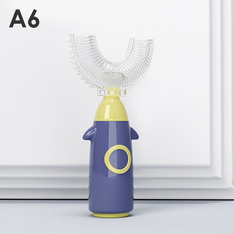 1PC spazzolino da denti per bambini a forma di U 360 ° spazzolino da denti per bambini cura dei denti per la pulizia dei denti spazzolino da denti per bambini spazzola per bambini cura dentale: A6