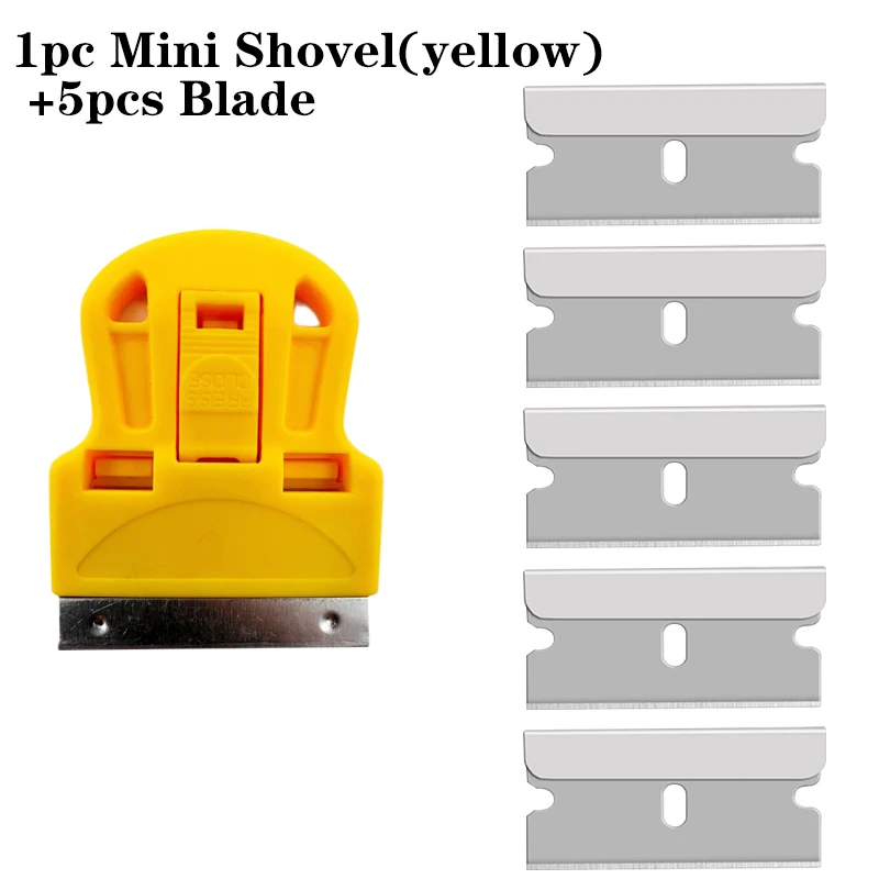 11/1pcsScraper, Scraping Off Stickers, Paint and Old Glue, Glass and Car Window Film Adhesive Remover Mini Shovel with Blade: Blue