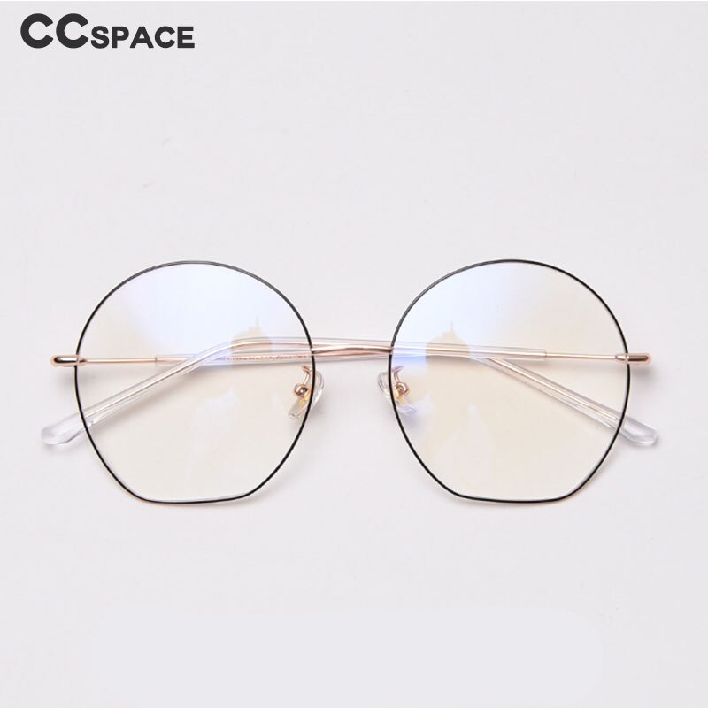 49432 Semicircle Oversized Metal Glasses Frames Ultralight Men Women Optical Computer Glasses
