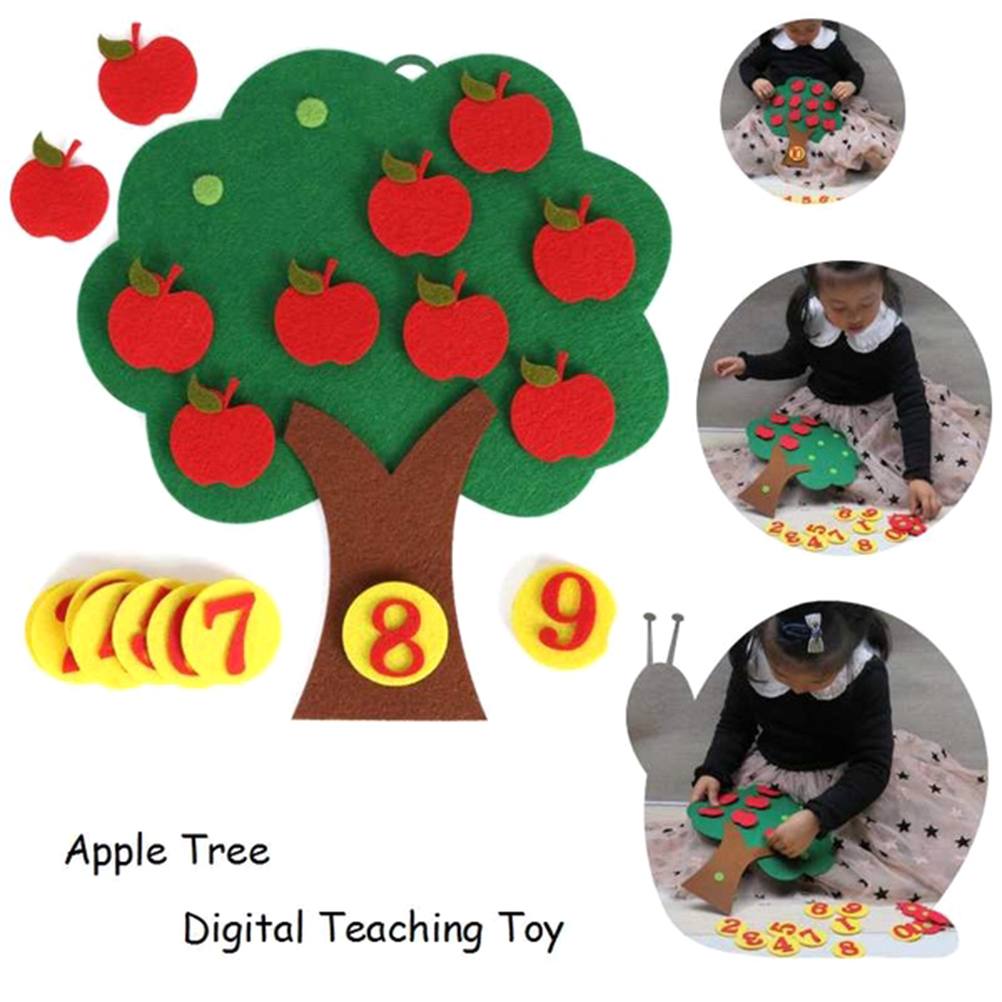 Child Toys Apple Tree Match Digital Teaching Non-Woven Puzzle Math Toy Educational Toy For Kindergarten Kids #20: Default Title
