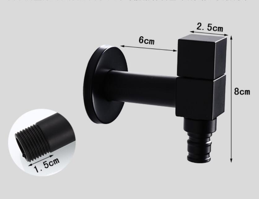 Black Single Handle Brass Washing Machine Faucet /Garden Water Tap / and Mop Pool Faucet / Laundry Sink Cold Water Taps