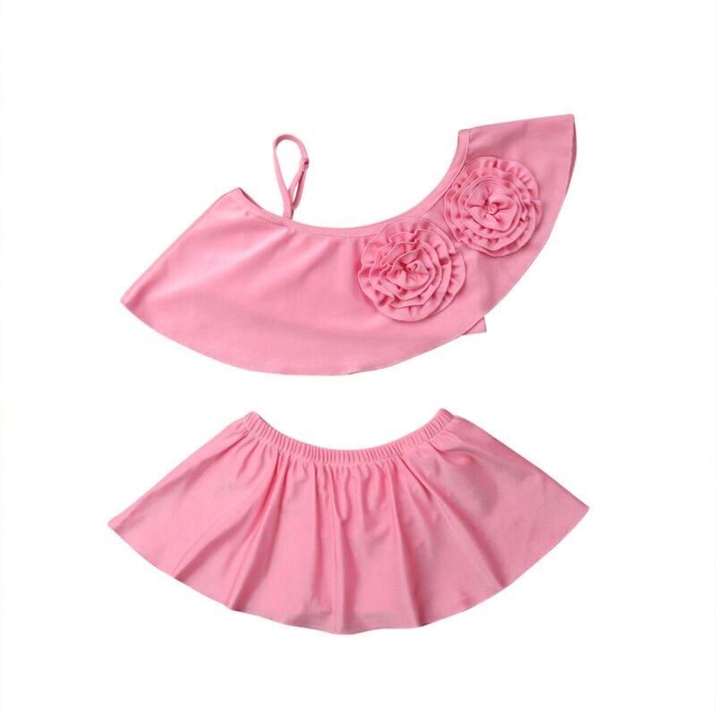 Imcute Brand 2PCS Cute Baby Girl Swimwear Summer Flower Bikini Set Tutu Kid Girls Swimwear Cute Swimsuit Bathing Suit: 3 to 4 years old
