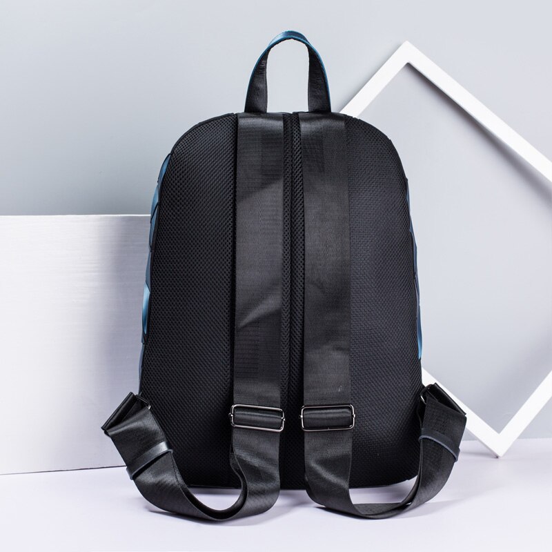 Frauen Hologramm Rucksack Schule matt Geometrische Rucksäcke Mädchen Reisen Schulter Taschen Für Frauen Totes Luxus Schulter Tasche Silber