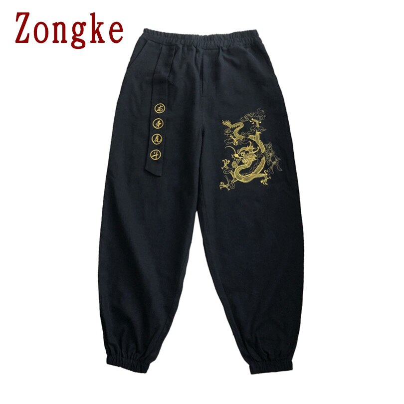 Zongke Drachen Stickerei Hosen Männer Jogger Hosen Männer Hosen Streetwear Jogginghose Harem Hosen Männer Hosen 5XL 2022 Frühjahr Neue
