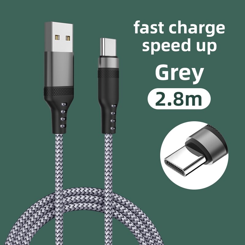 5A Usb Opladen Type C Kabel Voor Samsung Galaxy S21 Ultra S21 + S21 S20 Ultra S20 Fe S10 + s10e S8 Galaxy A9s A8s A70 A60 A50: Grey3M