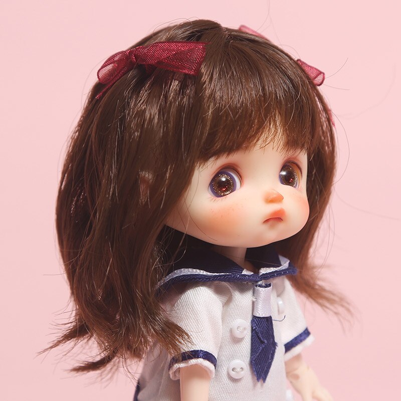 BJD doll wig 1/8 MSD YOSD DD wig pink Golden white Bangs Ponytail Long Curly Hair BOBO Short Hair Straight hair Wigs for doll
